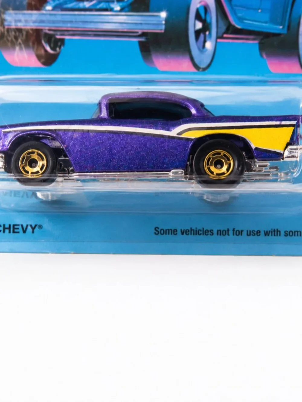 Hot Wheels Classics '57 Chevy #1538 Purple & Yellow Die-Cast Car Sealed on Card